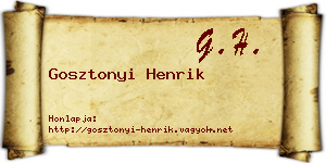 Gosztonyi Henrik névjegykártya